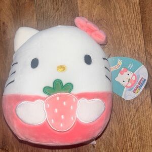Hello Kitty Squishmallows Pink Strawberry Plush